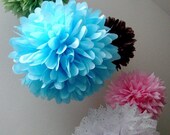 Hello, Cupcake ... 5 tissue paper poms // birthday // tea party // baby shower // housewarming // party decorations
