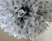 Silver Polka Dot ... 1 tissue paper pom // wedding reception // birthday // nursery // party decorations Il_170x135