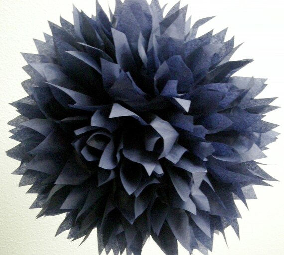Navy ... 1 tissue paper pom // weddings // birthdays // bar mitzvah // graduation // party decorations Il_570xn