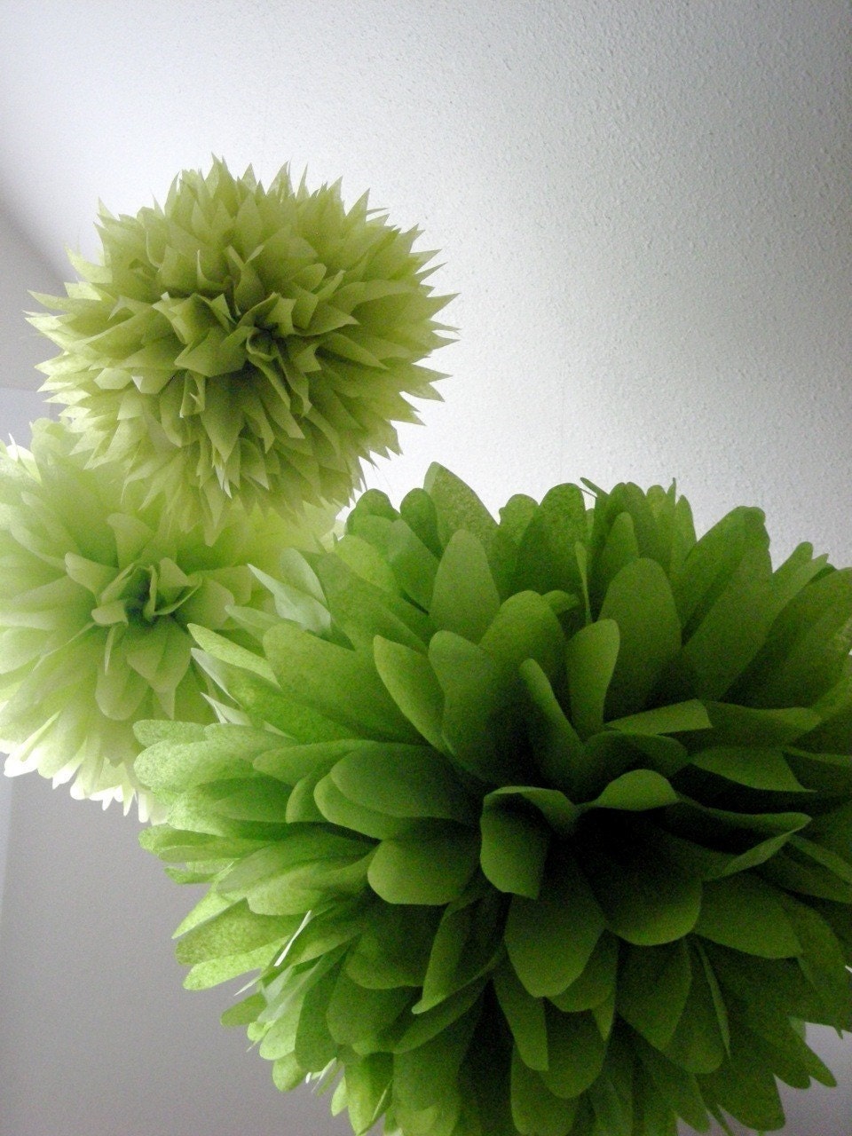 Ode to Chartreuse ... 3 tissue paper poms // diy // wedding reception // baby shower // birthday // party decorations Il_570xn