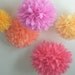 Punch Drunk Love ... 5 tissue paper poms // wedding decorations // birthday // nursery // diy  // party decorations