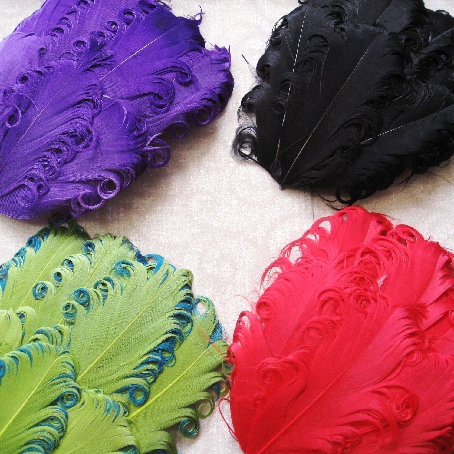 Bold Sampler Pack Set of 4 - Curled Goose Feather Pads