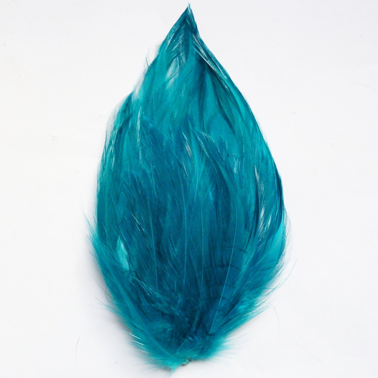 Teal Dark Turquoise Hackle Feather Pad