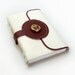 Winter White Leather Journal - Leather painted Blank Book