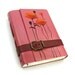 Pink Leather Notebook - Painted Handmade Journal with Hand Torn Paper - Gift for Her