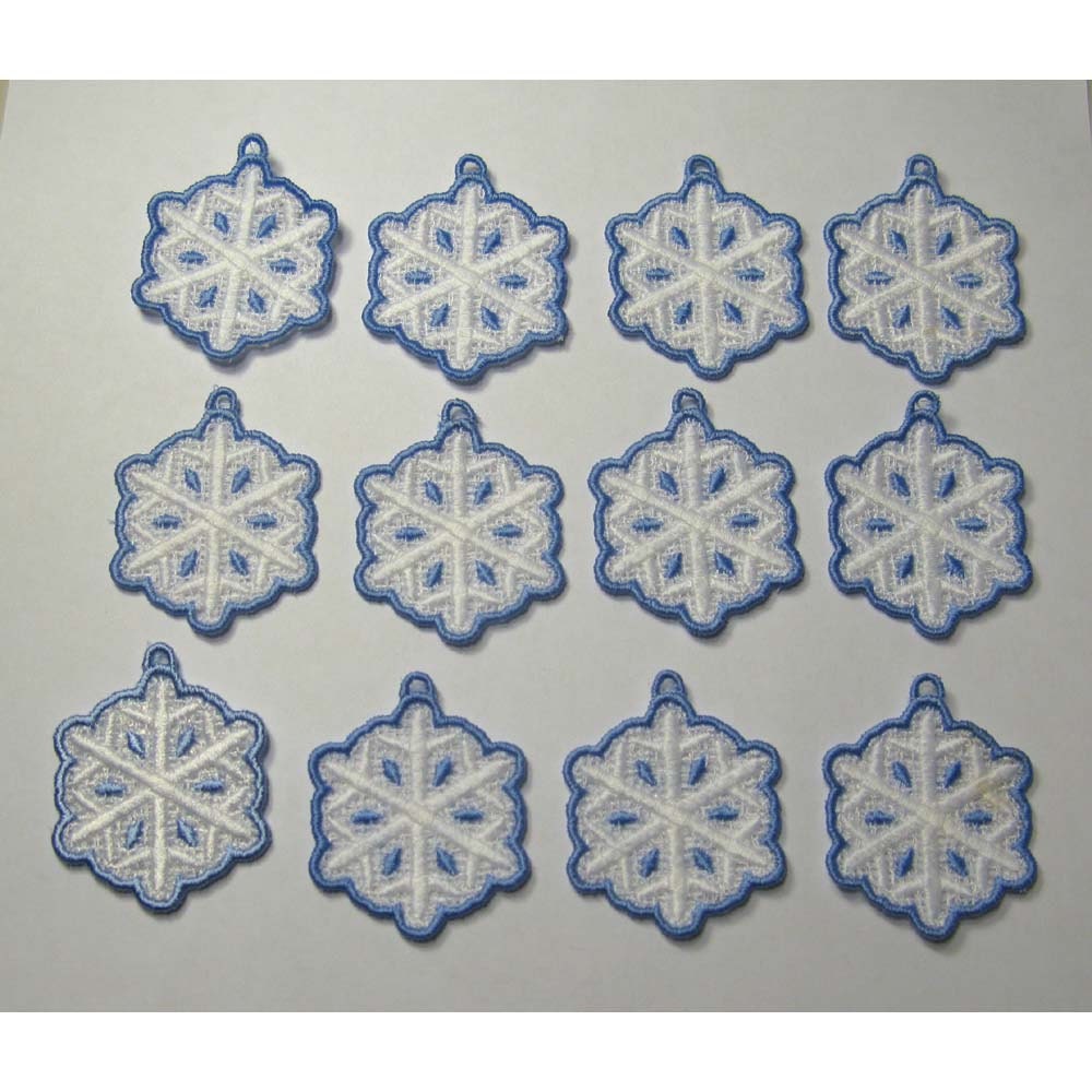 One Dozen Mini Snowflake Lace Ornaments