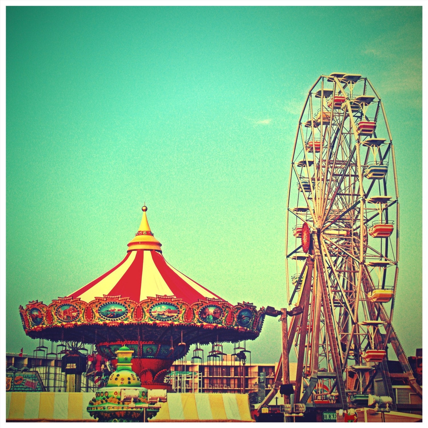 Vintage Boardwalk, Ocean City - 8x8 Fine Art Photography Print