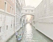 Travel Photography - Venice - pink, beige, cream, mint green - Bridge of Sighs Venice 5x7 Fine Art Print.