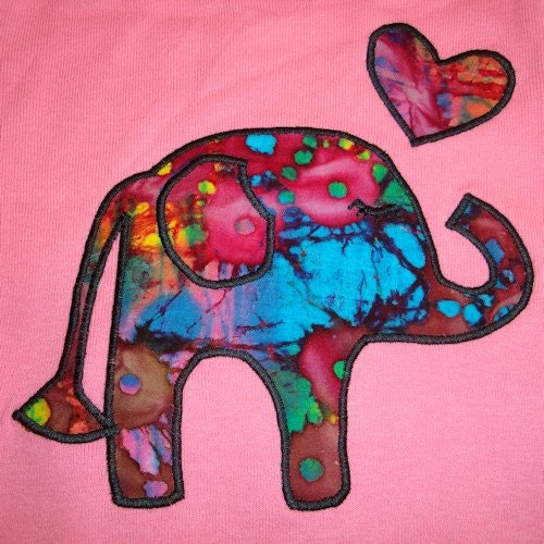 Applique Infant Shirt - Elephant Love - Free US Shipping