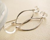 Clear Swarovski Crystal and Sterling Silver Drop Earrings