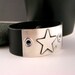 Saved For Jamie, Sterling Silver Star, Genuine Black Leather Cuff, That Rocks