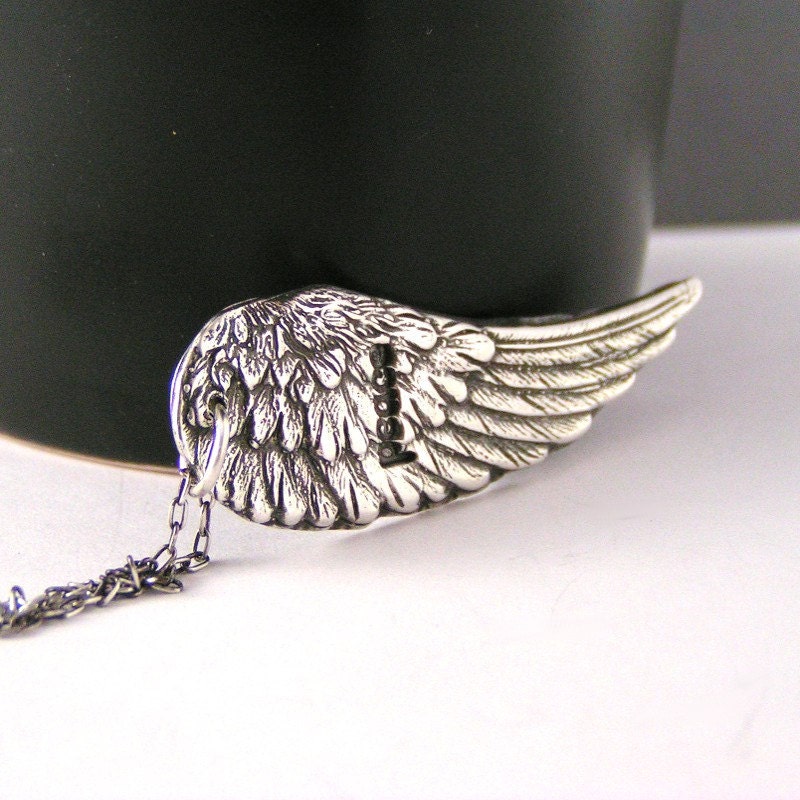 Sterling Silver Angel Wing Peace Necklace