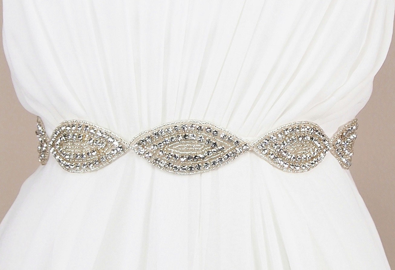 Bridal Sash, Crystal Sash - REESE