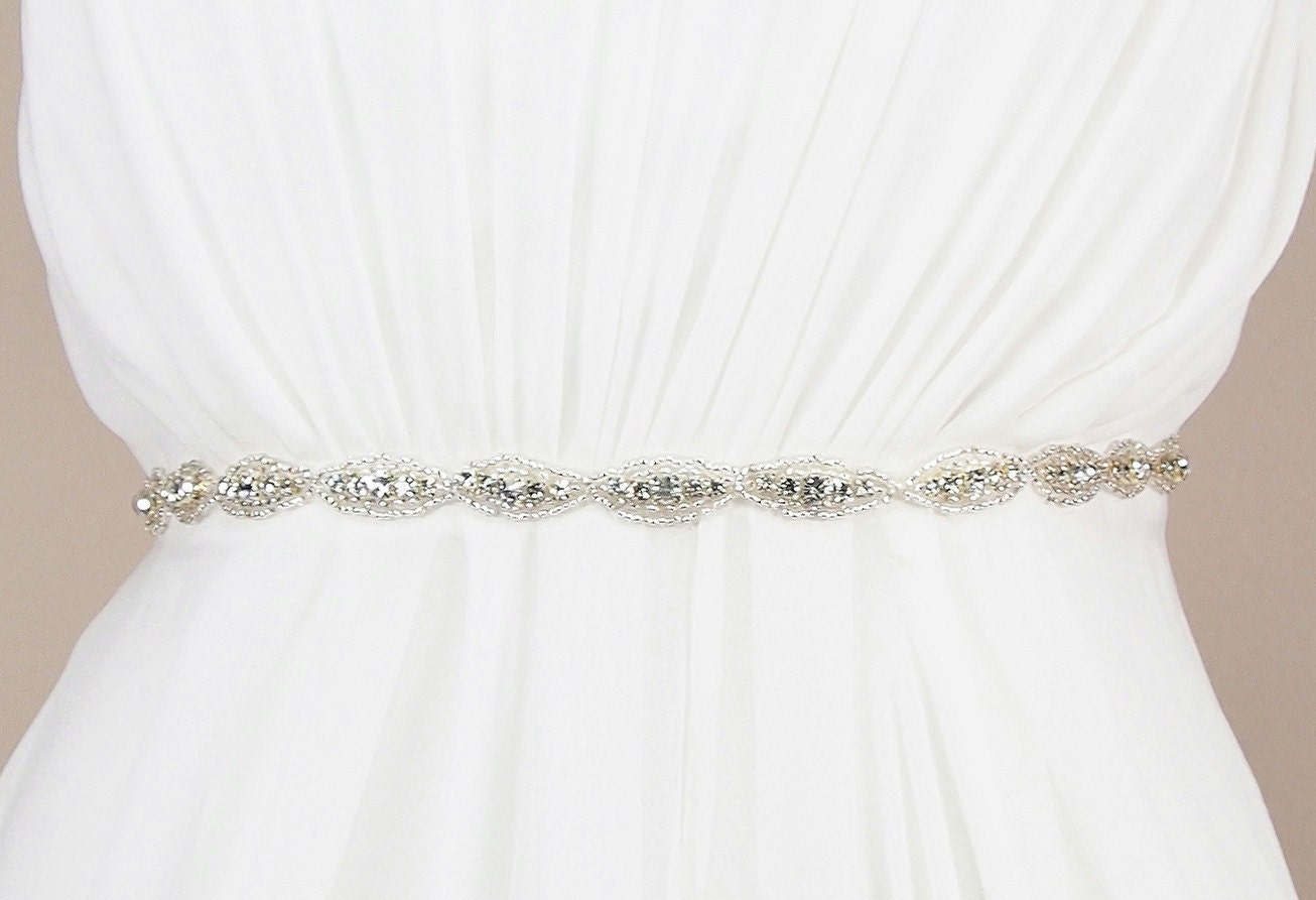Bridal Sash, Crystal Sash - HANNE