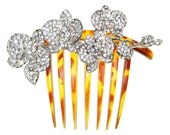 Crystal Hair Comb, Bridal Hair Comb, Tortoise - Taylor