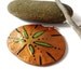 Painted sand dollar pendant copper green black