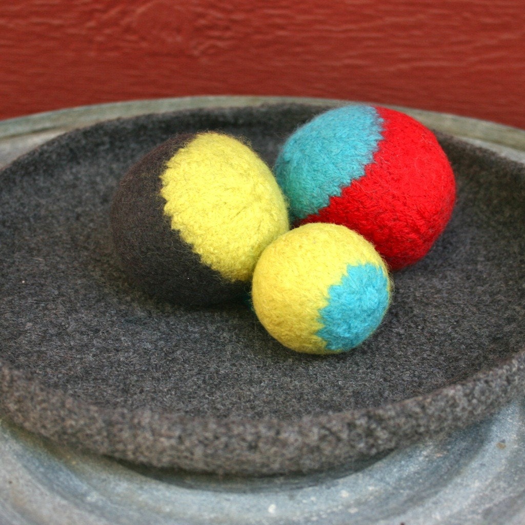 Large Charcoal Gray felted bowl or Mouse Pad