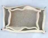 Felted wool nesting trays- winter white and oatmeal