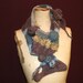 Shibori style felted scarf -blues and heather