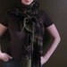 Shibori style scarf -moss green and aubergine