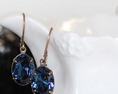 Vintage Montana Blue German Crystal Earrings