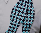 Blue and Light Blue Geo Bow tie