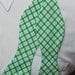 Green and White Argyle Bow Tie
