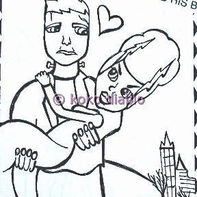 MONSTERS IN LOVE coloring book featuring original drawings by me
