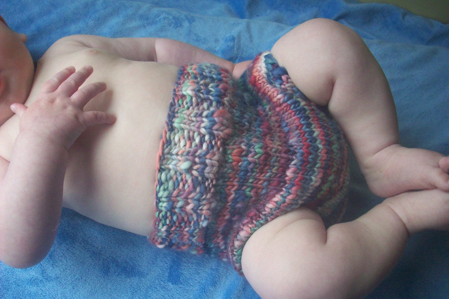 Hand Dyed Hand Spun Organic Merino Wool Diaper Soaker