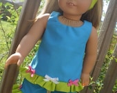 Turquoise Short set made for  American Girl Doll