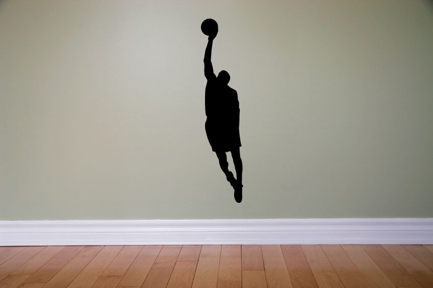 Basketball Vinyl Wall Graphic - Vertical Dunk