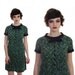 1960s Mod Dress 60s Abstract Psychedelic Print Mini Leslie Fay Cute Bow Round Buttons 70s Cotton S M Small Medium