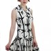 1960s Mod Dress 60s Abstract Trees Leaves 1970s 70s Mod Mini Scooter Drop Waist S M Small Medium