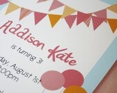 Printable Personalized Invitation- Pennant Party