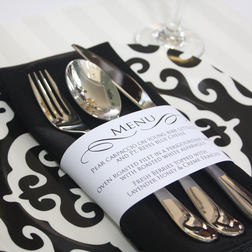 Printable Personalized Menu Wrap