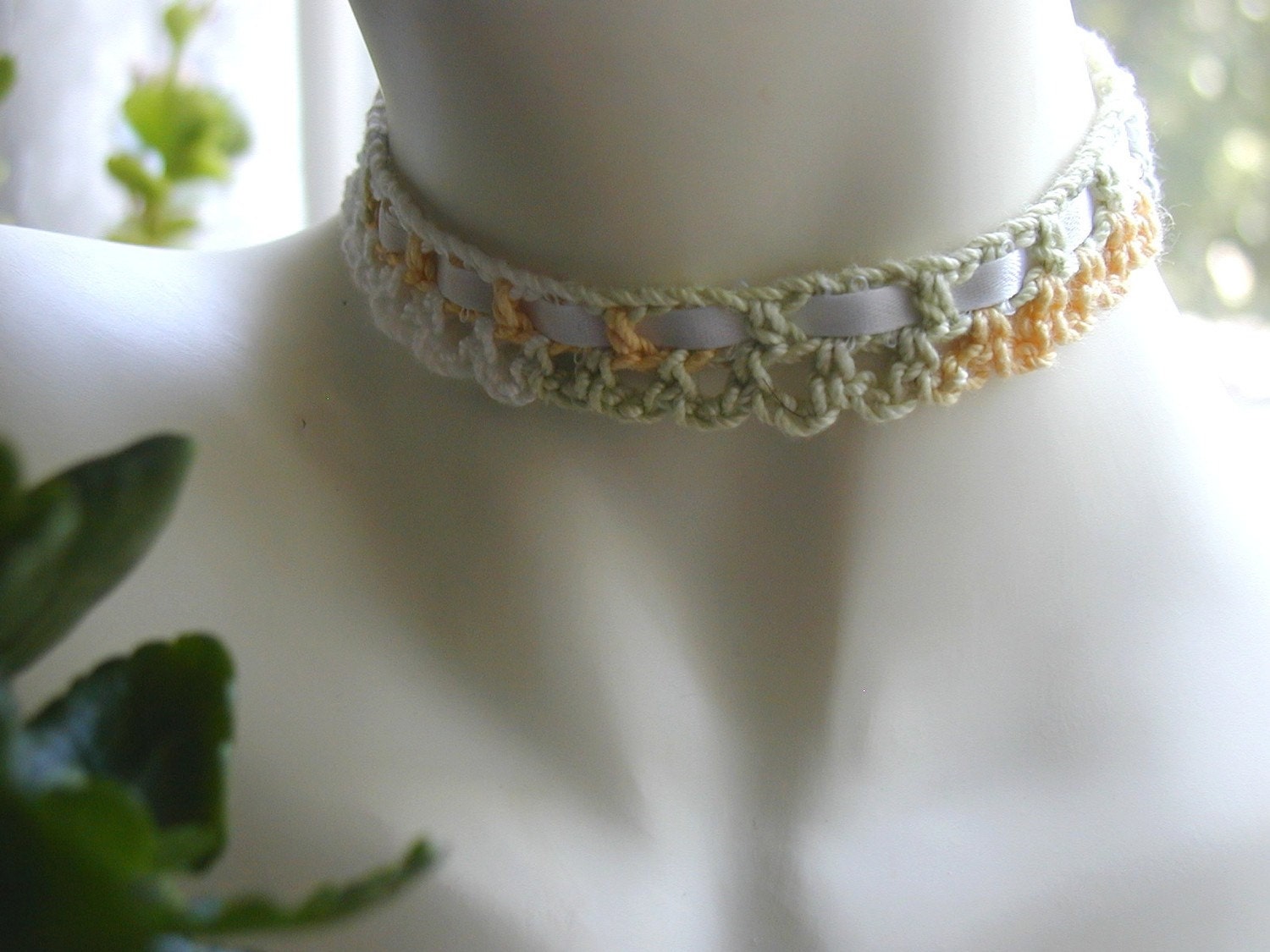 Delicate Pastel Choker with Ribbon