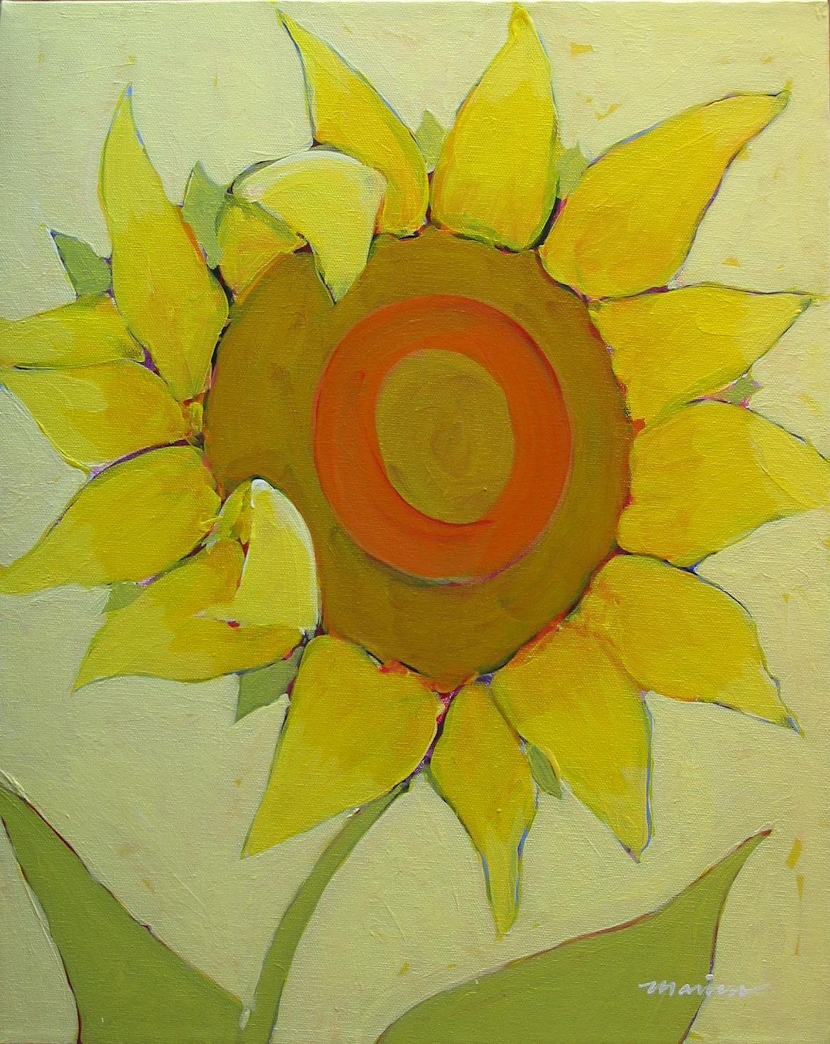 Original Sunflower Painting . "Sunflower Yellow" 20x16 in.
