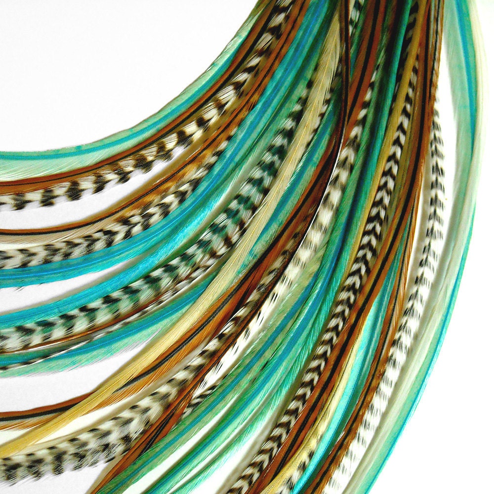 Hair Feathers - Mountain Air - LENGTH Long 9-10 inches