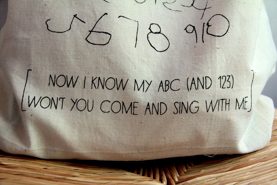 Cotton gift/tote bag - Quote Tote - Now I know my ABC and 123
