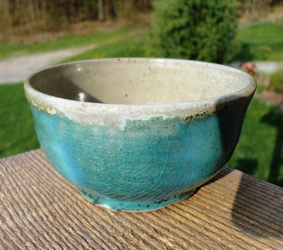 Wood-Fired Turquoise Oribe Teacup V
