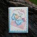 vintage 1950s BABY GIRL announcement birth card set whimsical infant illustrations 5 piece envelope set