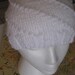 Winter wonderland white sparkly beanie -- swirly knit hat