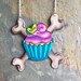 Cup Cake and Crossbones Tattoo Necklace