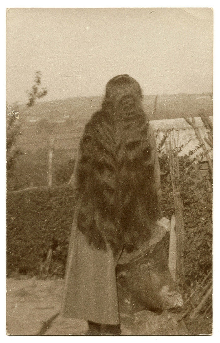 Back View of Long Hair Girl RPPC