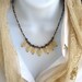 Romantic Old World Exotic Faceted Honey Jade and Antiqued Brass Necklace