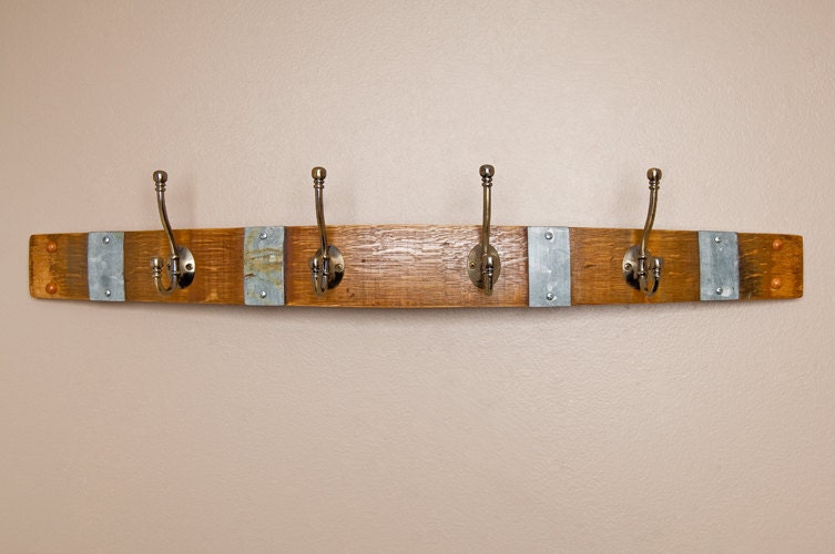 Banded Wine Barrel Stave Coat Rack