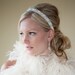 Bridal Headband, Bridal Ribbon Headband, Wedding Headpiece, Ribbon and Crystal Headband - FELECIA