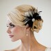 Bridal Fascinator, Wedding Hair Accessory, Feather Fascinator, Black Fascinator - DELPHINE