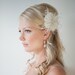 Wedding Hair Accessory, Feather Hair Clip, Fascinator, Bridal Head Piece, Ivory and Light Gold - SIMONE