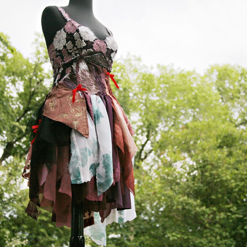 upcycled clothing . tattered dress . midsummer night's dream